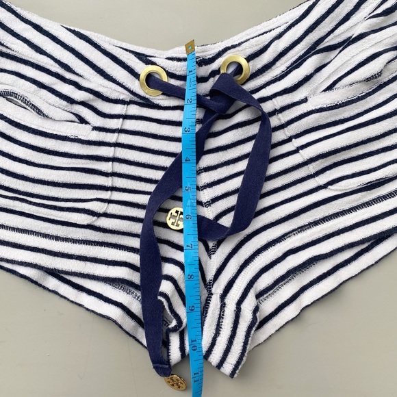 Tory Burch Pull On Stripe Terry Cloth Shorts - Picture 5 of 6